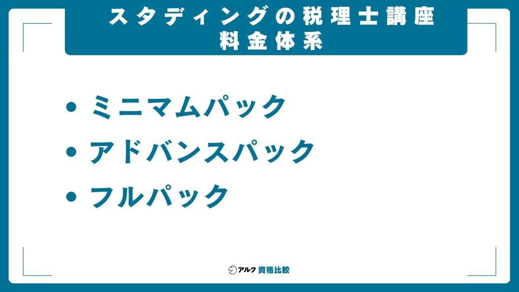 スタディング 税理士講座 料金体系