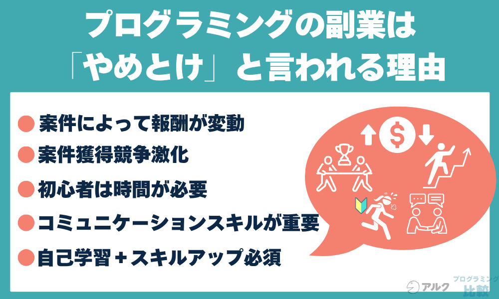 プログラミングの副業は「やめとけ」と言われる理由