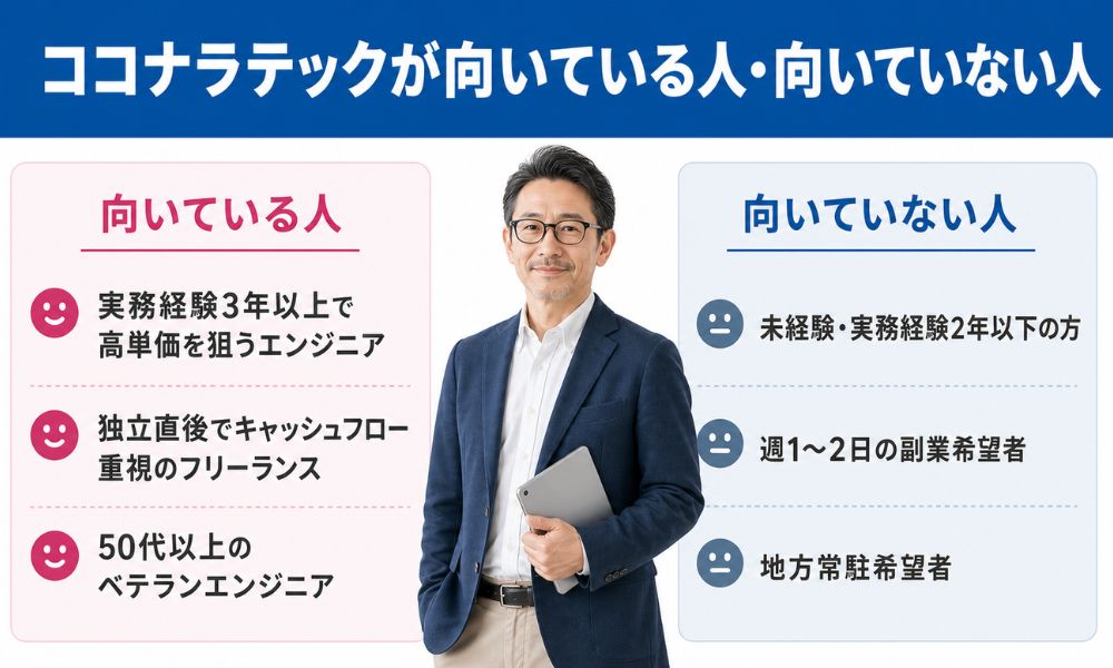 ココナラテックが向いている人・向いていない人