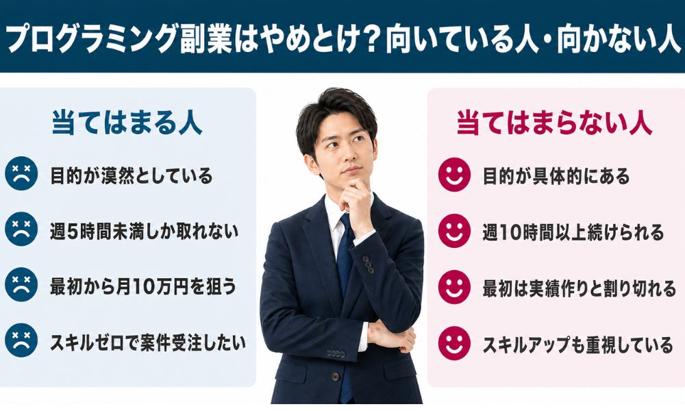 プログラミング副業 やめとけ
