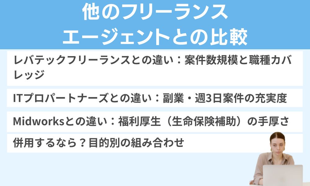 他のフリーランスエージェントとの比較