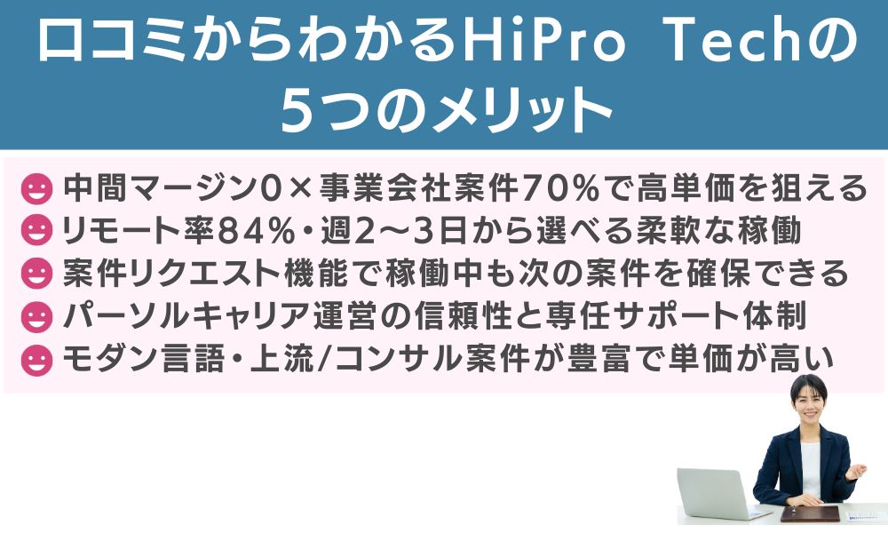 口コミからわかるHiPro Techの5つのメリット