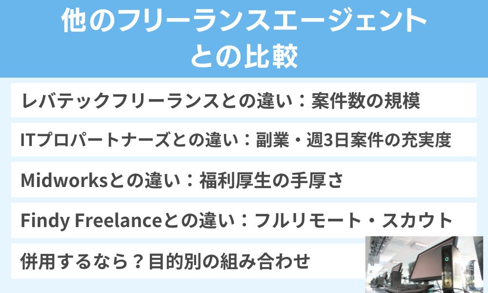 他のフリーランスエージェントとの比較