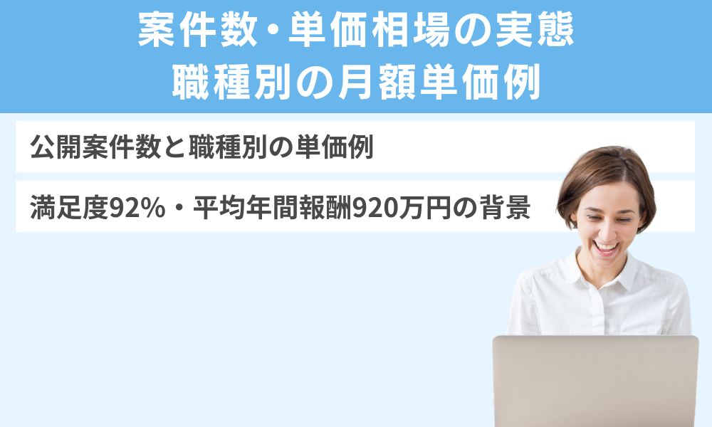 案件数・単価相場の実態|職種別の月額単価例