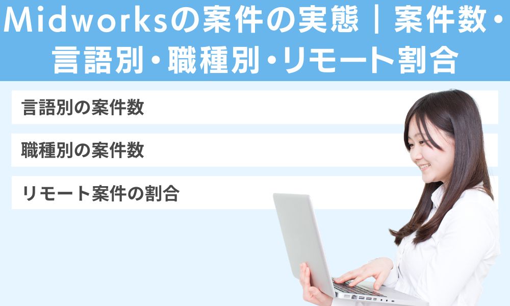 Midworksの案件の実態|案件数・言語別・職種別・リモート割合