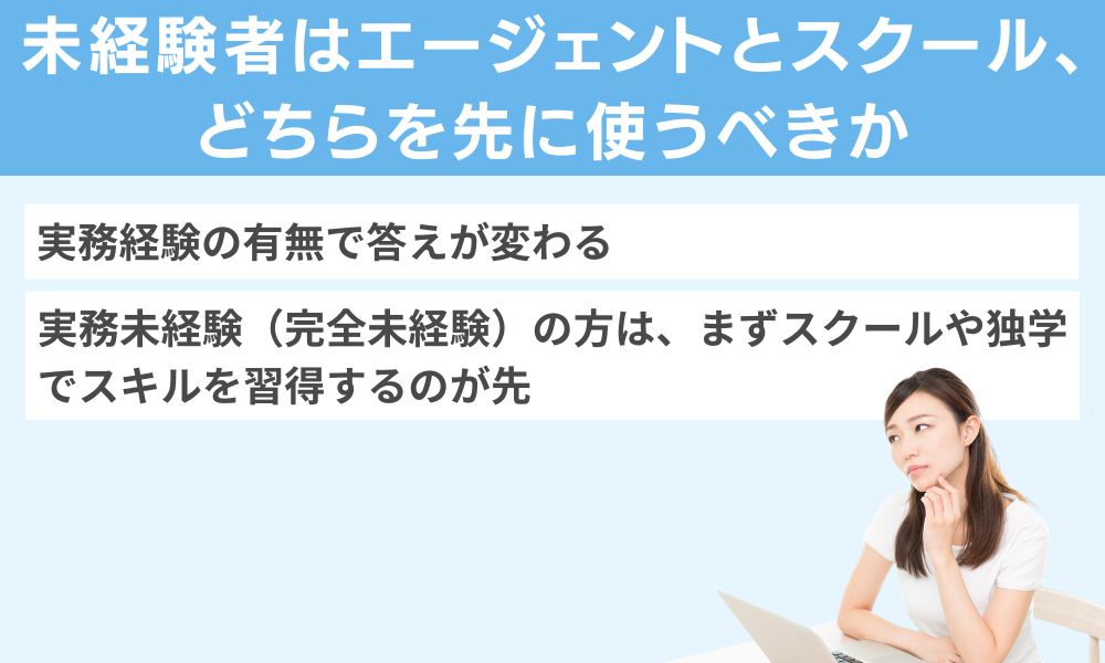 未経験者はエージェントとスクール、どちらを先に使うべきか