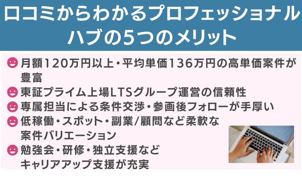 口コミからわかるプロフェッショナルハブの5つのメリット