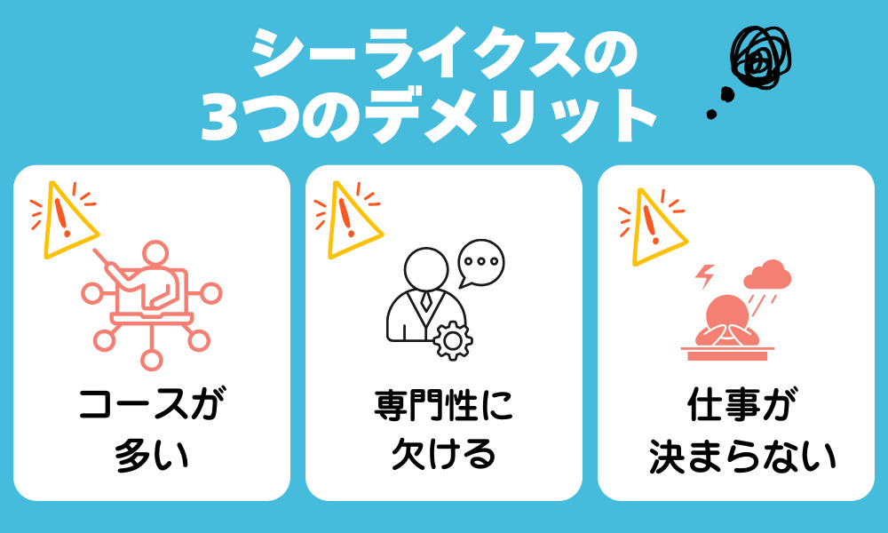 仕事が決まらない？シーライクスのデメリットや注意点