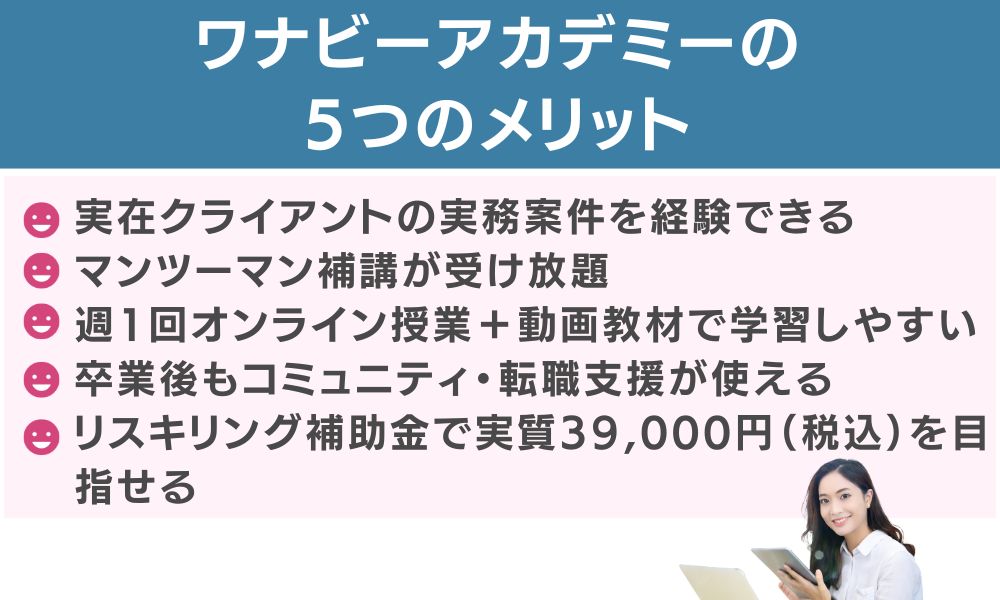 ワナビーアカデミーの5つのメリット