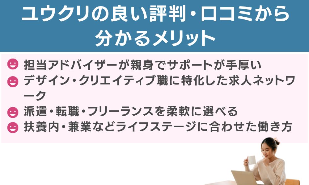ユウクリの良い評判・口コミから分かるメリット
