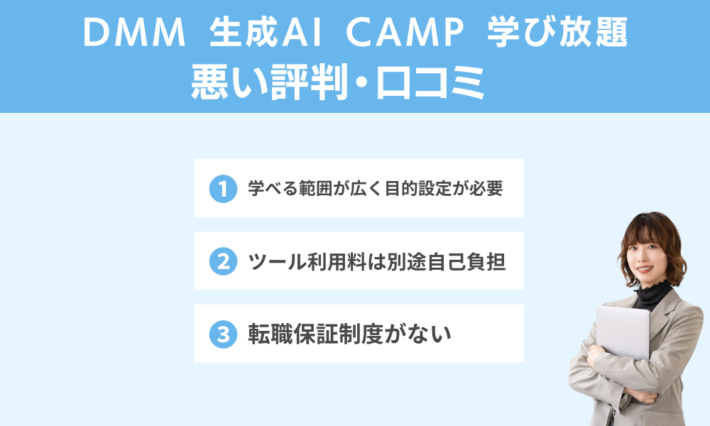 DMM 生成AI CAMP 学び放題の悪い評判
