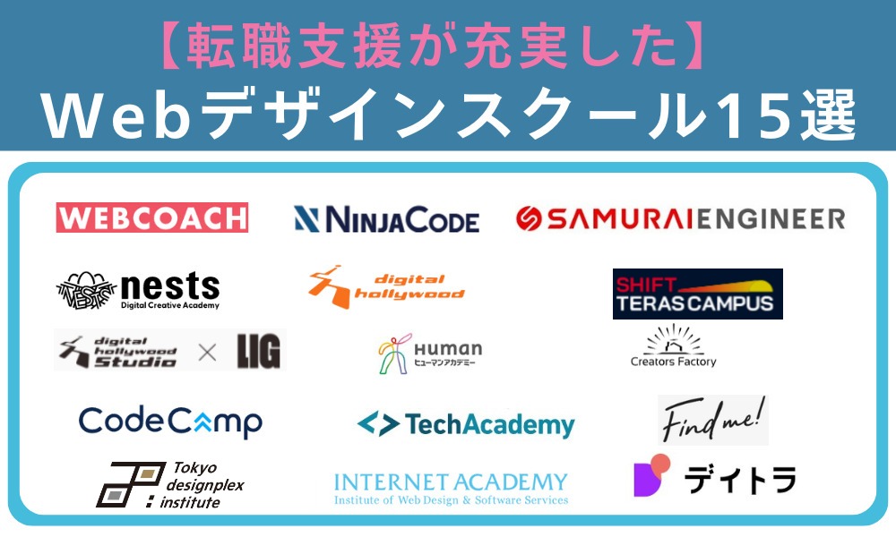 就職支援が充実しているWebデザインスクール15選