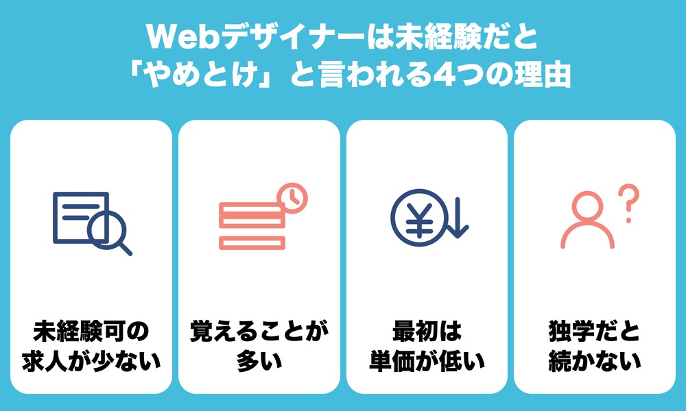 Webデザイナーは未経験だと「やめとけ」と言われる4つの理由