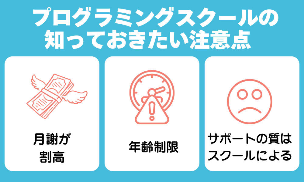 プログラミングスクールの事前に確認したい注意点