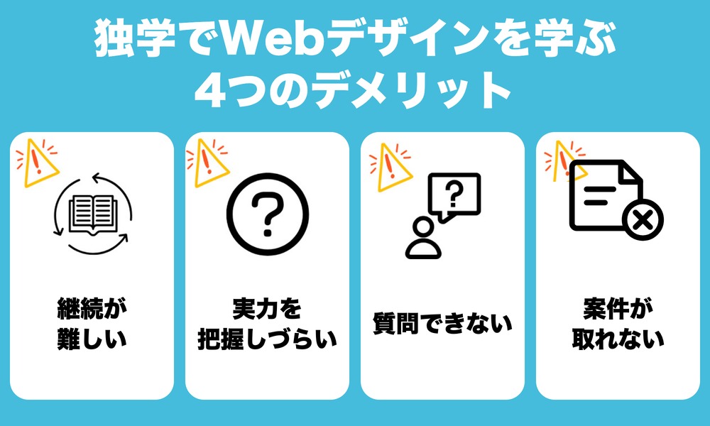 独学でWebデザインを勉強する4つのデメリット