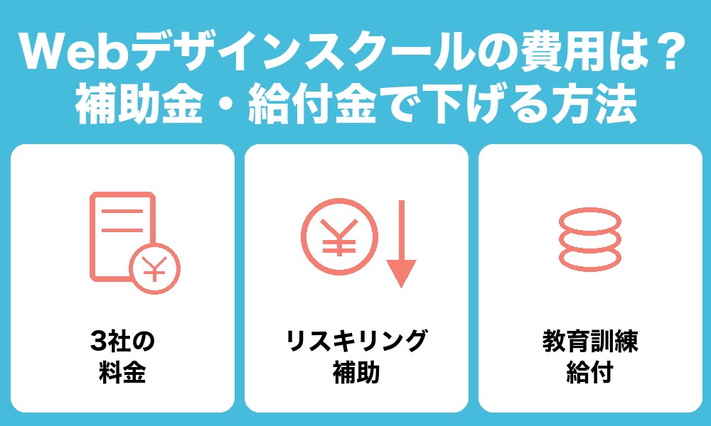 Webデザインスクールの費用はいくら？補助金・給付金で下げる方法