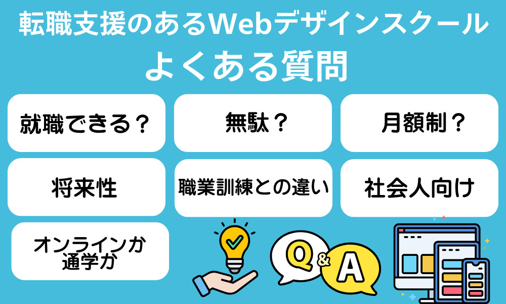 就職支援のあるWebデザインスクールに関してよくある質問