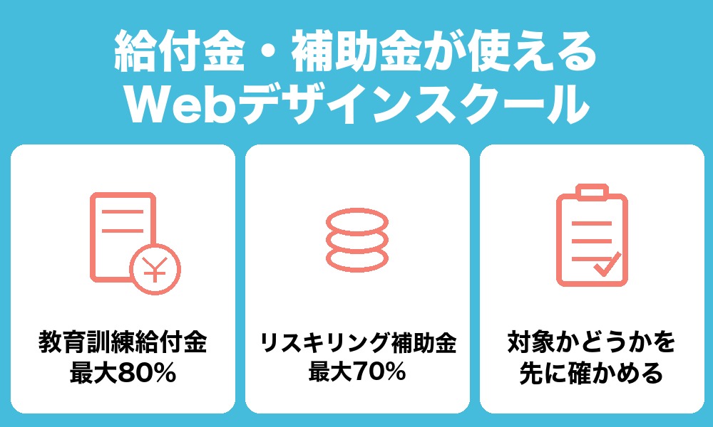 給付金・補助金が使えるWebデザインスクール