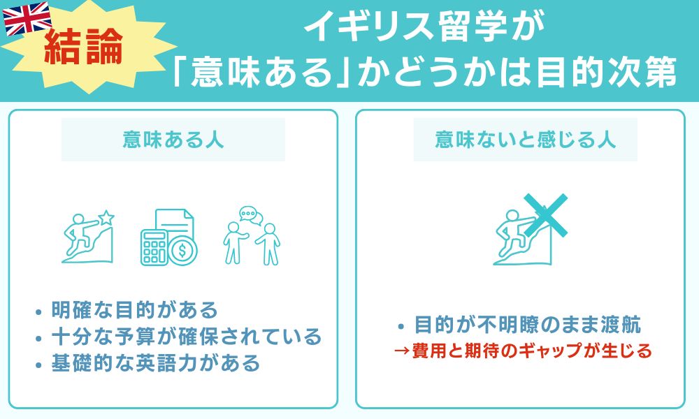 イギリス留学が「意味ある」かどうかは目的次第
