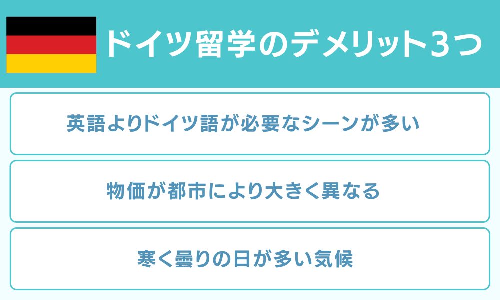 ドイツ留学のデメリット3つ