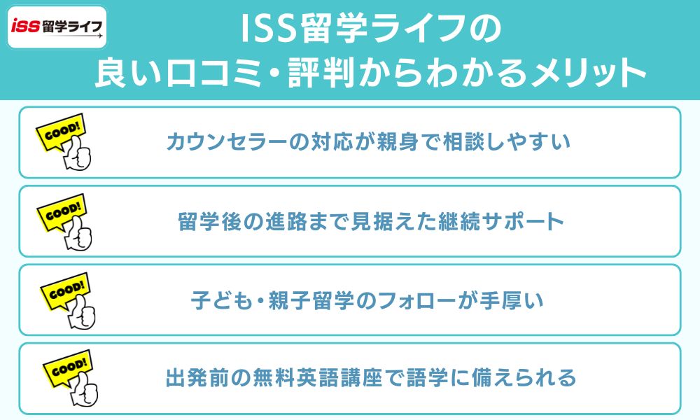 ISS留学ライフの良い口コミ・評判からわかるメリット
