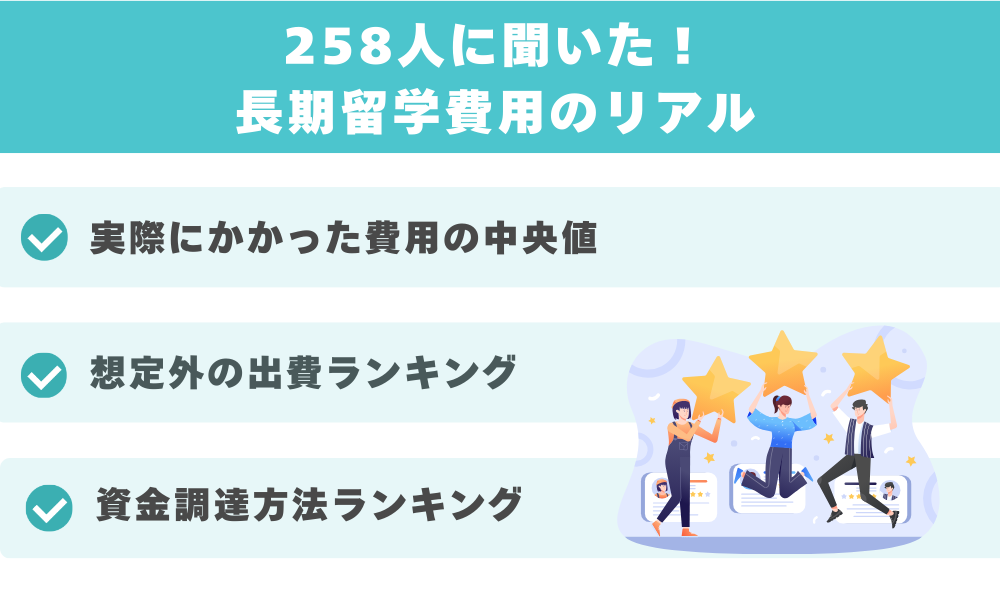 258人に聞いた！長期留学費用のリアル