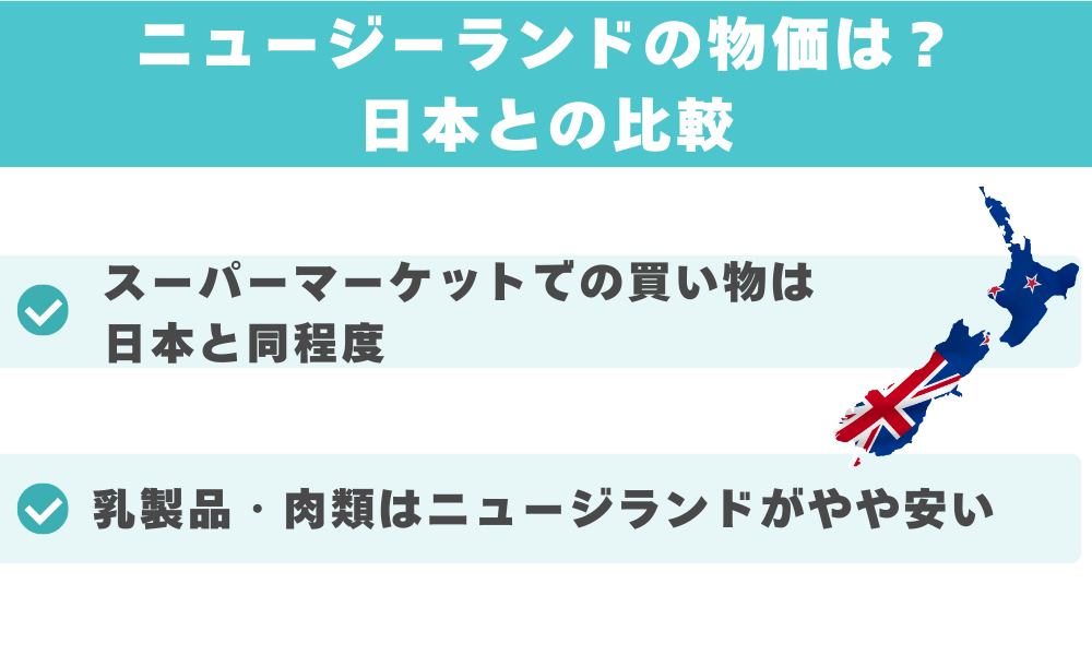 ニュージーランドの物価は?日本との比較