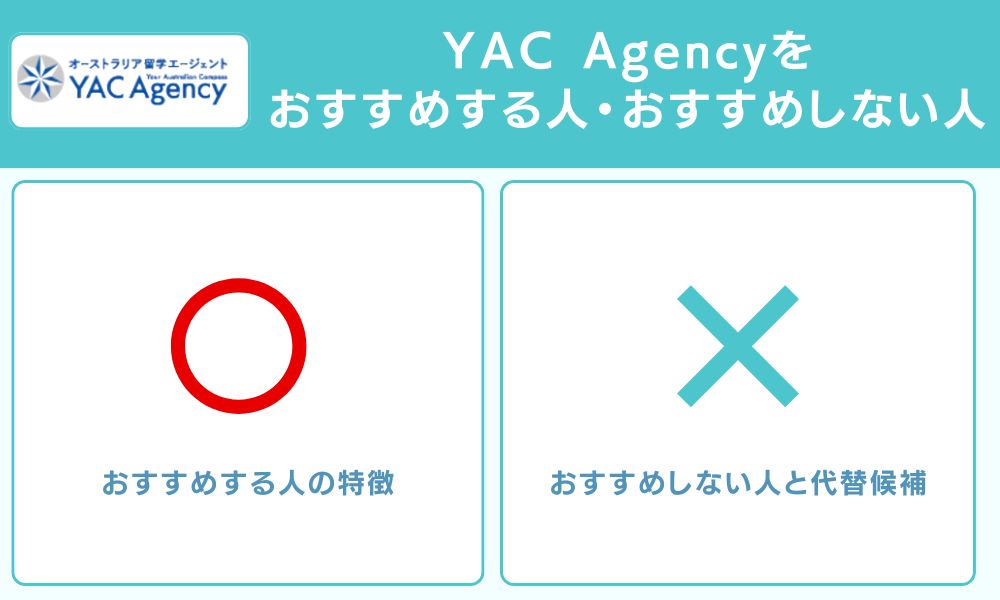 YAC Agencyをおすすめする人・おすすめしない人