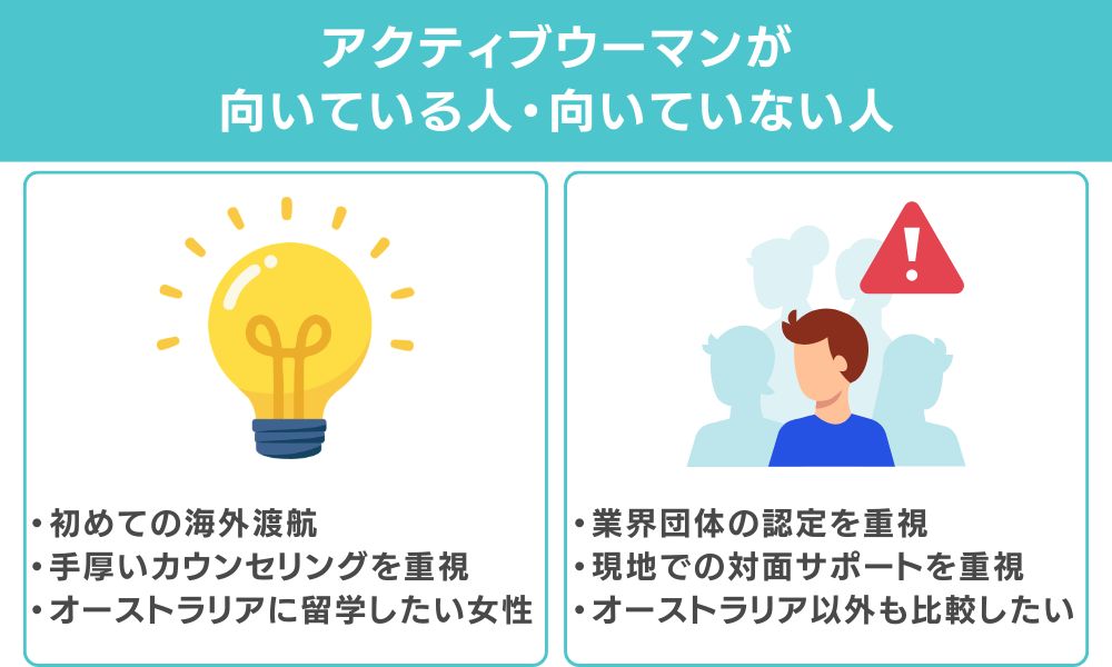 アクティブウーマンが向いている人・向いていない人