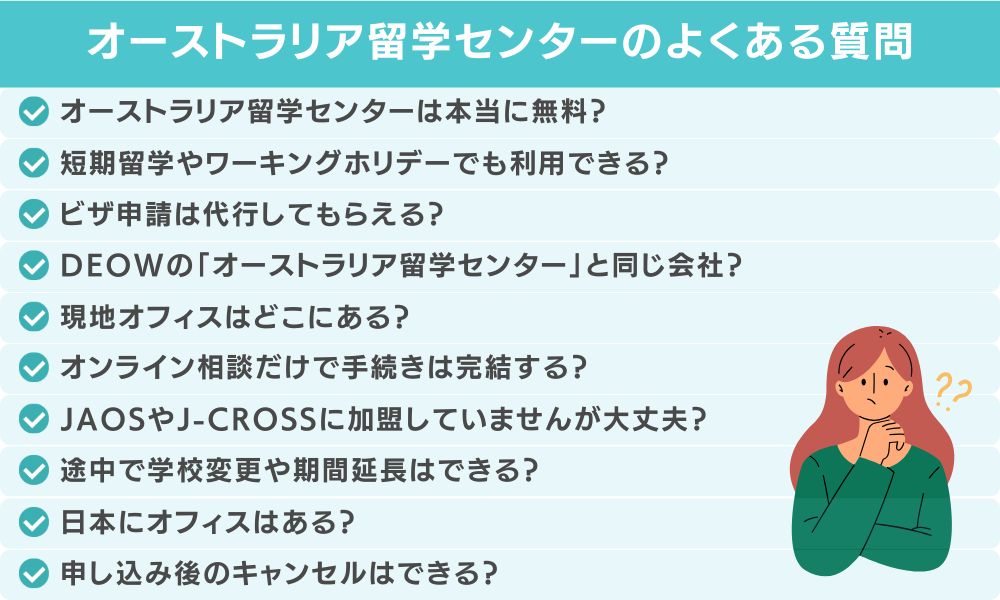 オーストラリア留学センターのよくある質問