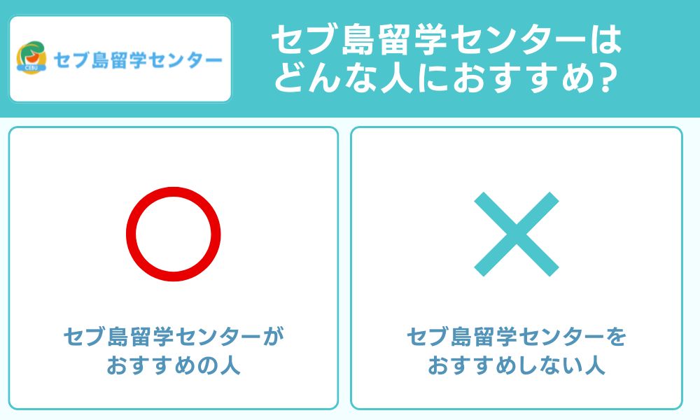 セブ島留学センターはどんな人におすすめ？