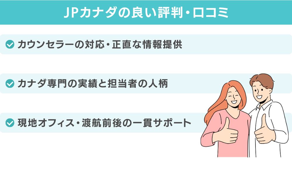 JPカナダの良い評判・口コミ