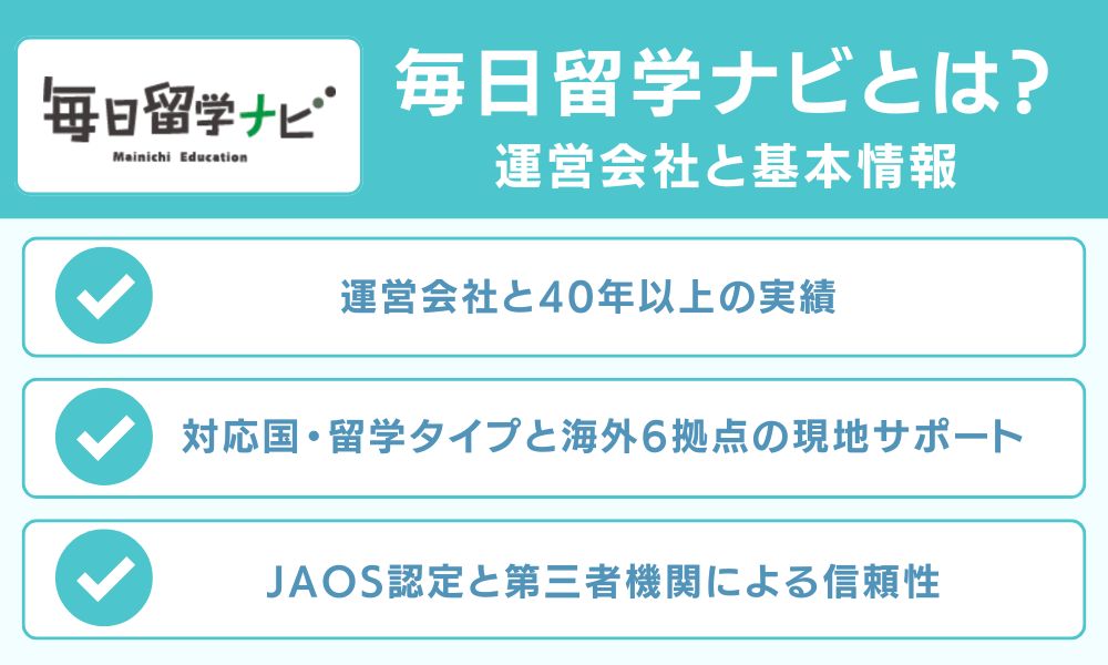 毎日留学ナビとは?運営会社と基本情報