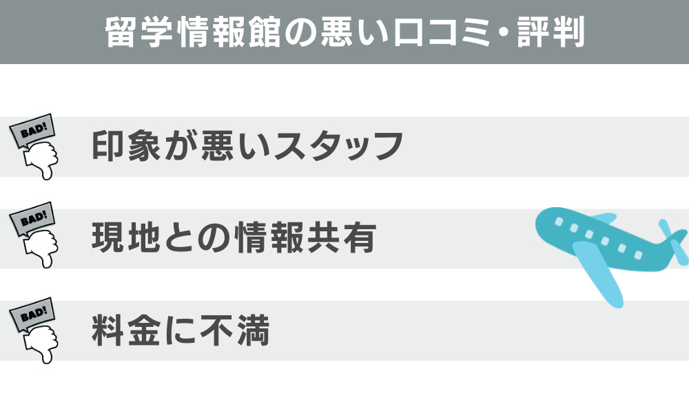 留学情報館の悪い口コミ・評判