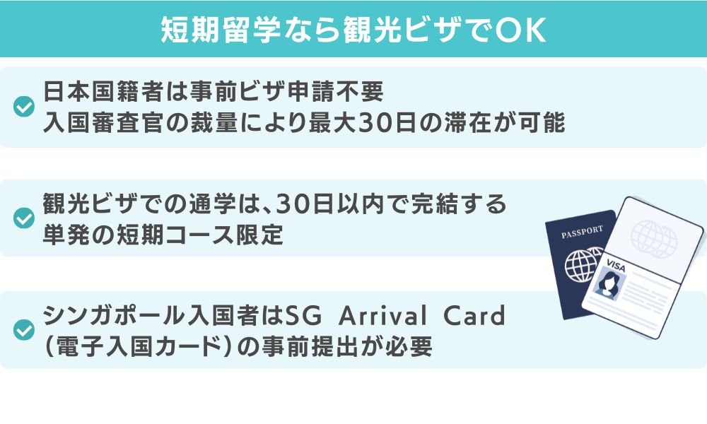 短期留学なら観光ビザ(Social Visit Pass)でOK