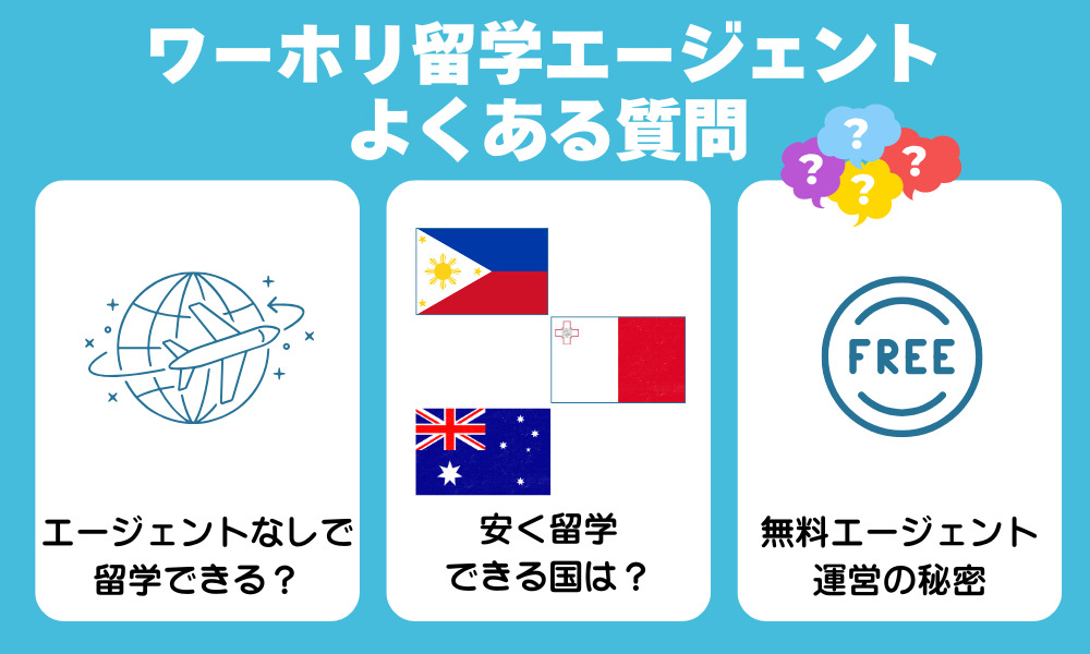 ワーホリ留学エージェントに関するよくある質問