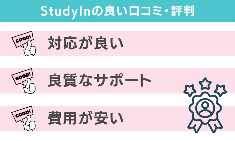 StudyInの良い口コミ・評判