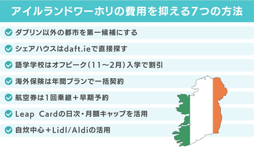 アイルランドワーホリの費用を抑える7つの方法