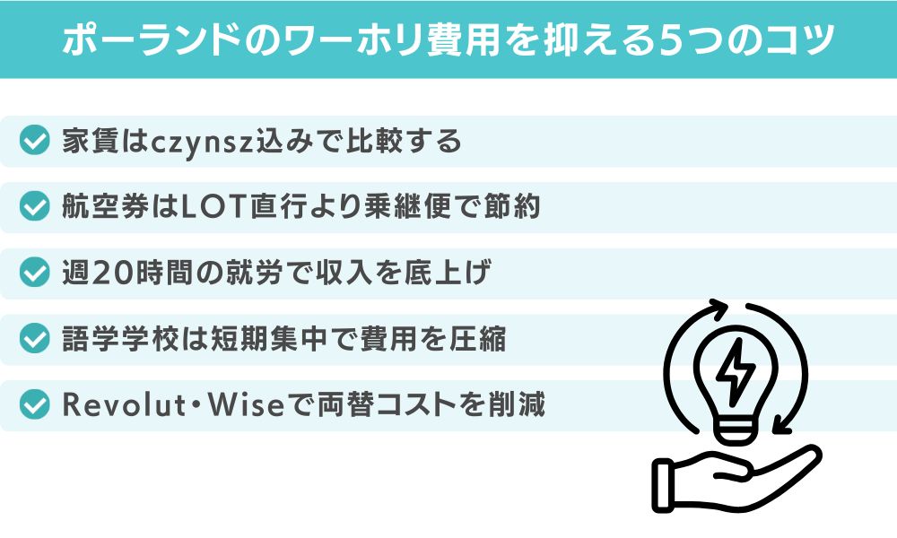 ポーランドのワーホリ費用を抑える5つのコツ