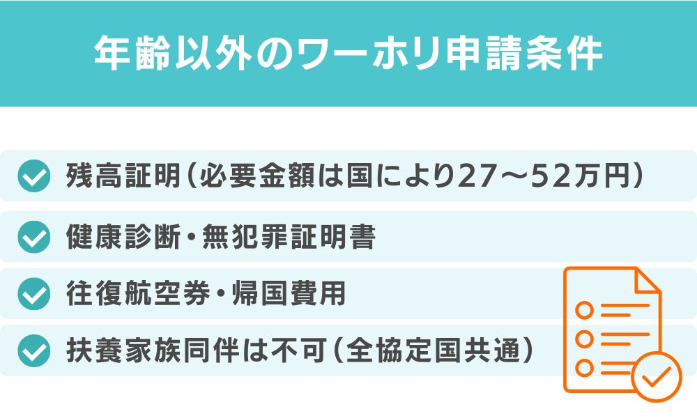 年齢以外のワーホリ申請条件もチェック