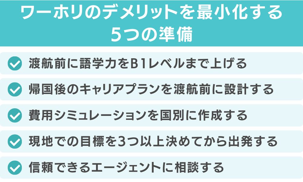 ワーホリのデメリットを最小化する5つの準備