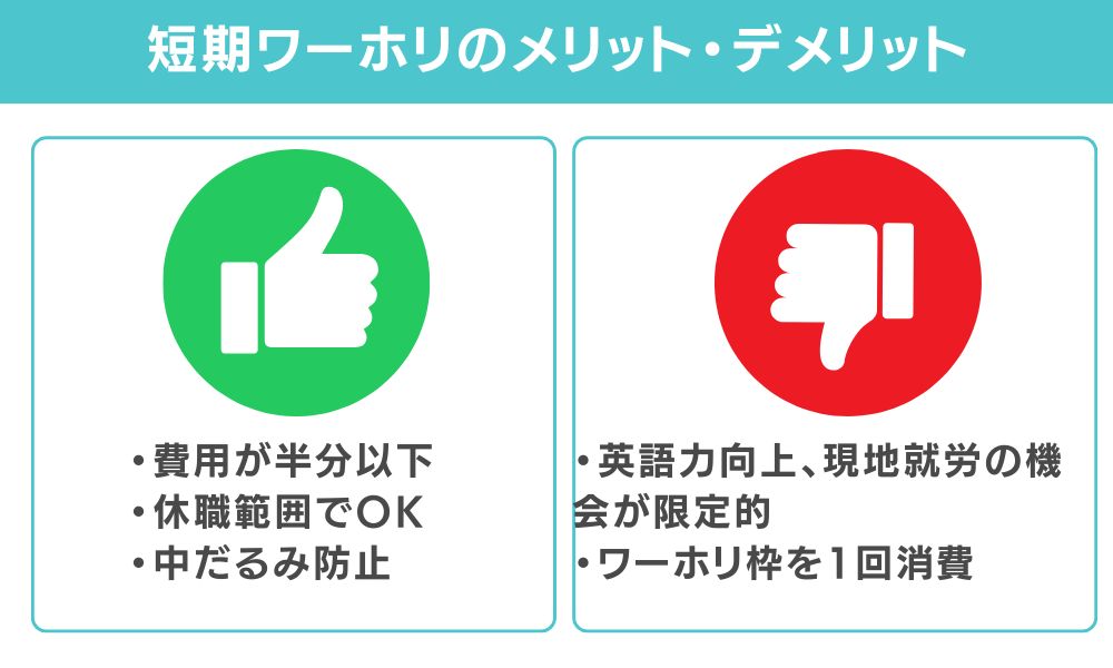 短期ワーホリ（3ヶ月〜半年）のメリット・デメリット